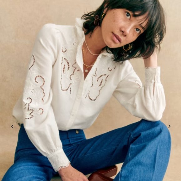 Sezane Tops - Sézane Lilia Shirt in White Size 40/US 8
